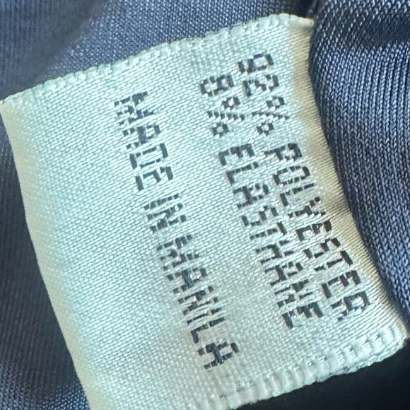 Pia Gladys Perey Dionne Dress Stretch Grey Gathered High Slit Fitted Size Large - Picture 15 of 15